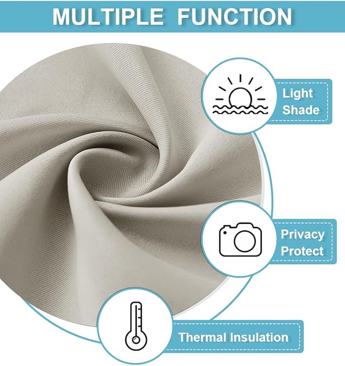 RYB HOME Blackout Short Cafe Curtains, Privacy Light Block Small Window Curtains - Image 4