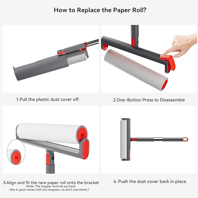 Large Lint Roller Refill 240 Sheets Value Set, Extra Sticky, Easy Tear - Image 7