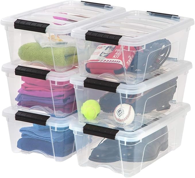IRIS USA 13 Qt Stackable Plastic Storage Bins by IRISUSA