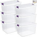 Sterilite 6 Pack 66 Quart ClearView Latch Box, Stackable Organizer Bins by Sterilite