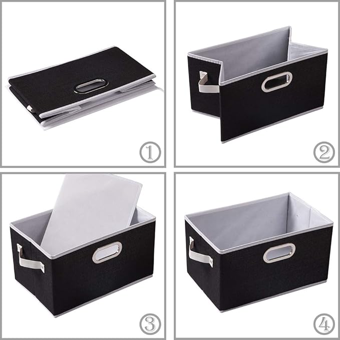 PRANDOM Fodable Storage Bins for Closet Decorative Fabric Storage Baskets Cubes - Image 5