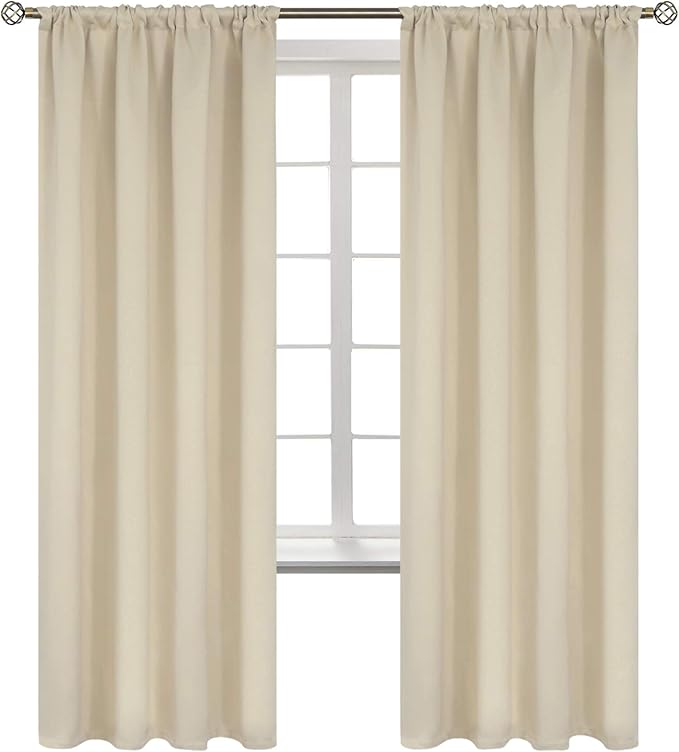 BGment Beige Room Darkening Curtains 72 Inches Long by BGment