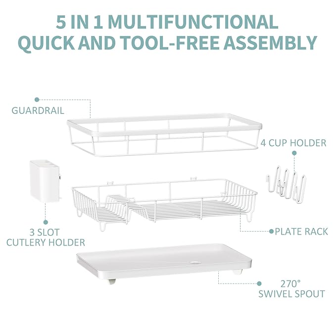 Dish Drying Rack for Kitchen Counter, Large Dish Racks - Image 7