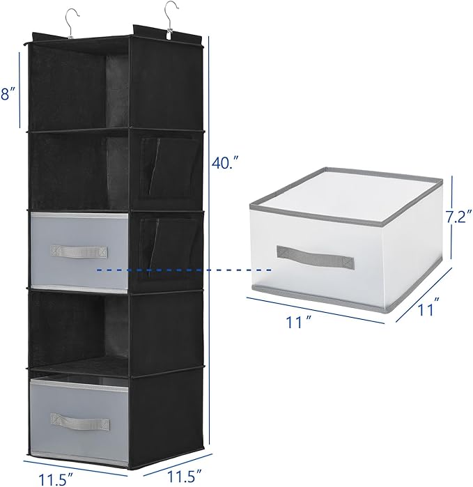 5-Layer Suspended Fabric Shelf Organizer, Equipped - Image 2