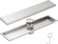 uxcell Rectangular Shower Drain, Brushed 304 Stainless Steel Odor-Proof Floor by uxcell