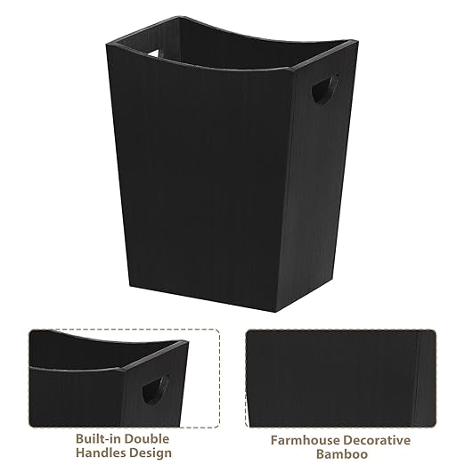 SEHERTIWY Wood Trash Can, Farmhouse Wastebasket Bin - Image 5