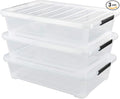 3-Pack Plastic Under bed Storage Box, 40 Quart by Lesbin
