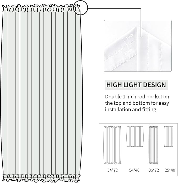 DWCN French Door Curtains – Rod Pocket Thermal Curtain - Image 3