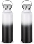 Neihepal 20 oz Insulated Water Bottles Bulk 2 Pack, Stainless Steel Double Wall by Neihepal