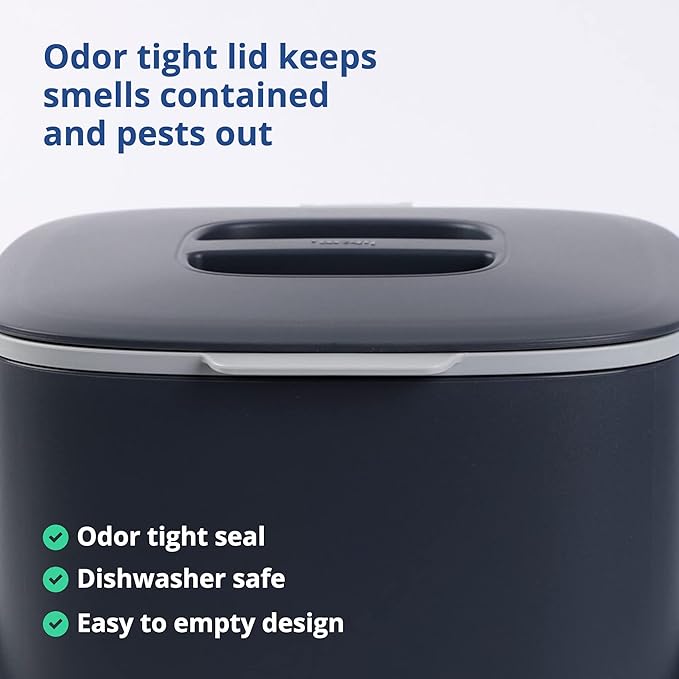 Blue Ginkgo Kitchen Compost Bin – Filter-Free, Odor-Tight Countertop Food Waste - Image 4