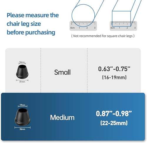 1 Inch Heavy Duty Rubber Chair Leg Caps - Image 2