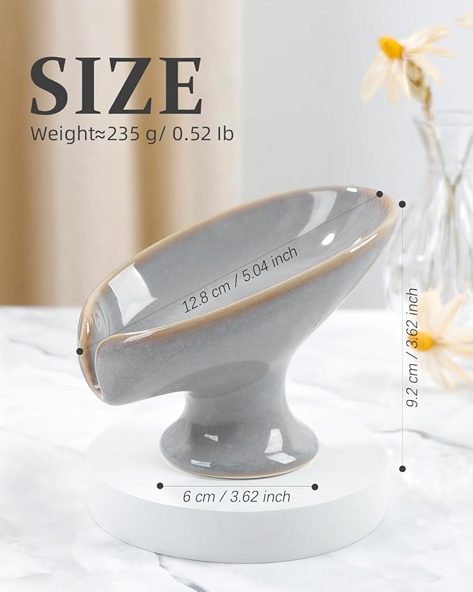 Soap Dish, Self Draining Bar Soap Holder - Image 3