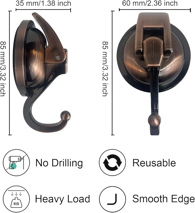 Suction Cup Hooks Heavy Duty Vacuum Suction Shower Hooks Glass Suction Cup - Image 5
