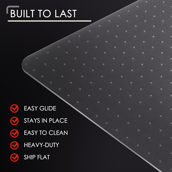 Kuyal Office Chair Mat for Carpet, 32x48 Clear Heavy Duty Computer Chair Mat - Image 5