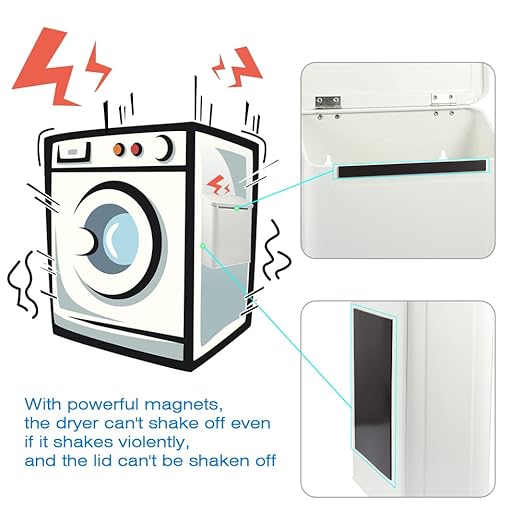 Picowe Magnetic Laundry Storage, Large Metal Lint Holder Bin - Image 3