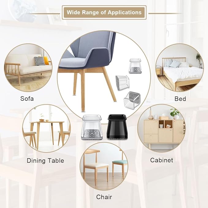 32 Pcs Square Chair Leg Protectors - Image 4