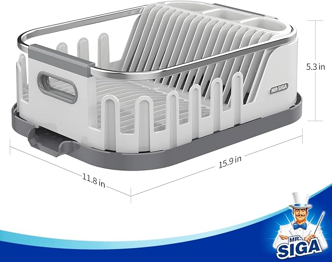 MR.SIGA Dish Drying Rack for Kitchen Counter, Compact Dish Drainer - Image 7