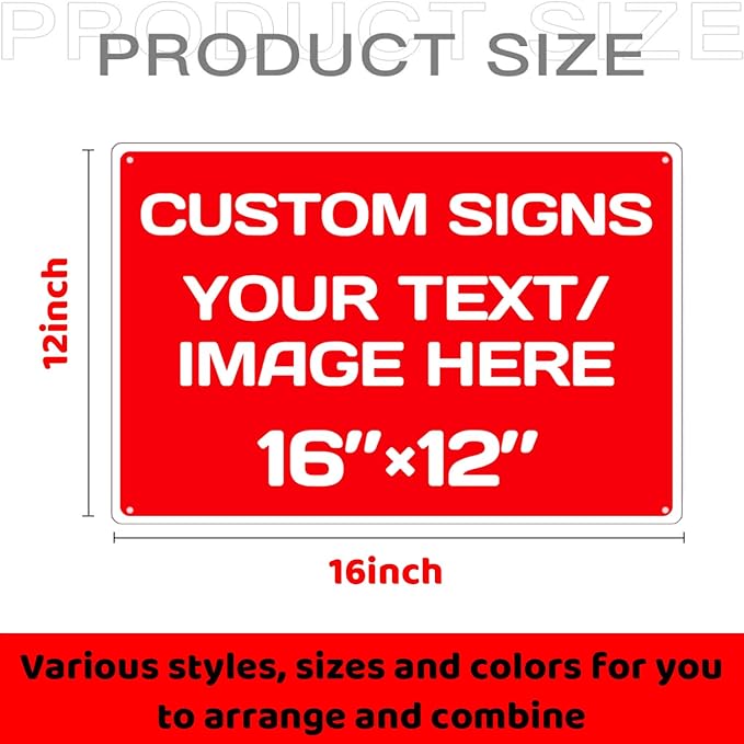 Custom Signs, Aluminum Weatherproof Metal Sign Multiple Sizes Custom - Image 2
