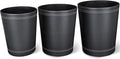 KINGFOM 3 Pack PU Leather Small Office Trash Can Wastebasket, Round Garbage by KingfomLeatherHomeOfficeDecor