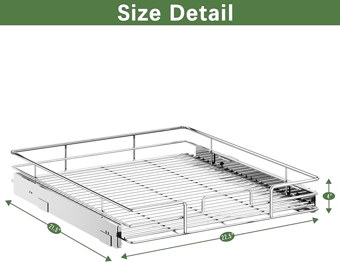 LOVMOR Pull Out Cabinet Organizer 22½" W x 21½" D, Kitchen Cabinet Pull Out - Image 3