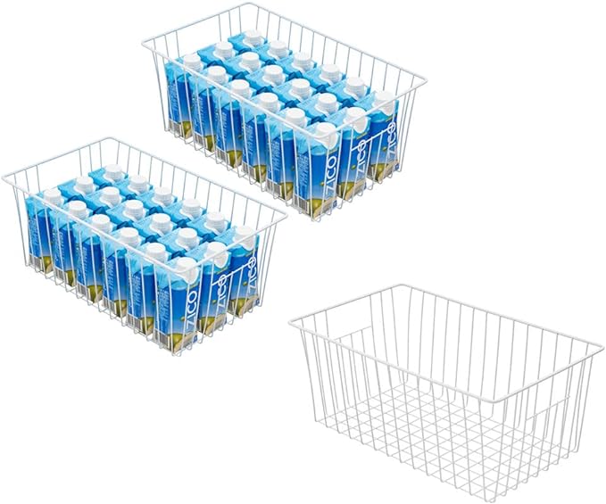 Wire Storage Baskets, Upright Freezer Organizer Bins by Unknown