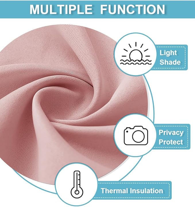 RYB HOME Blackout Curtains for Kitchen, Small Window Curtains Blinds, Thermal - Image 2
