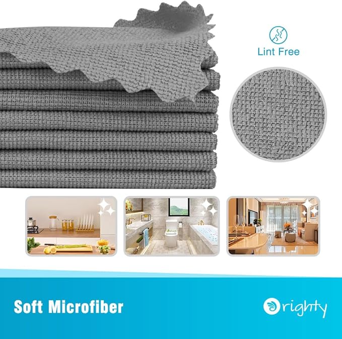Orighty Grey Microfiber Cleaning Cloth, 150 Pack Highly Absorbent Cleaning - Image 2