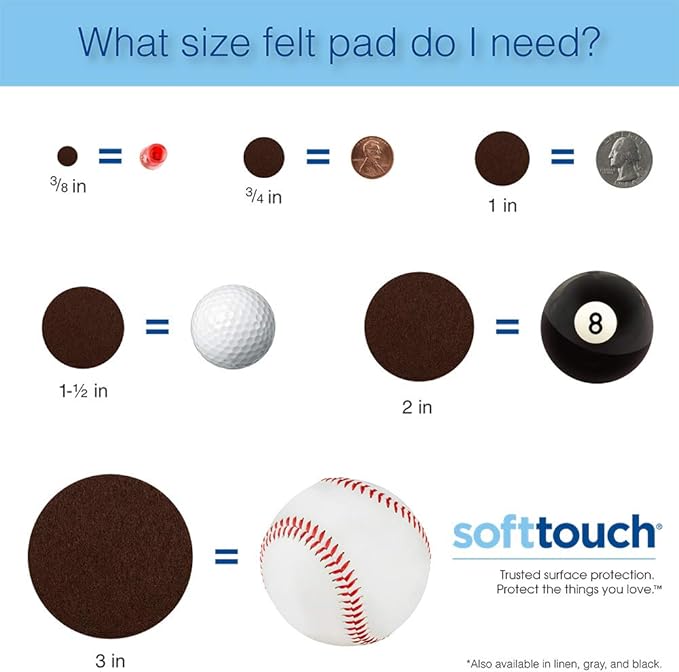 SOFTTOUCH 1 1/2" Round Heavy Duty Felt Furniture Pads - Image 6