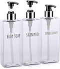 Segbeauty 3pcs Clear Soap Dispenser, 16.9oz Refillable Shampoo Conditioner by Segbeauty