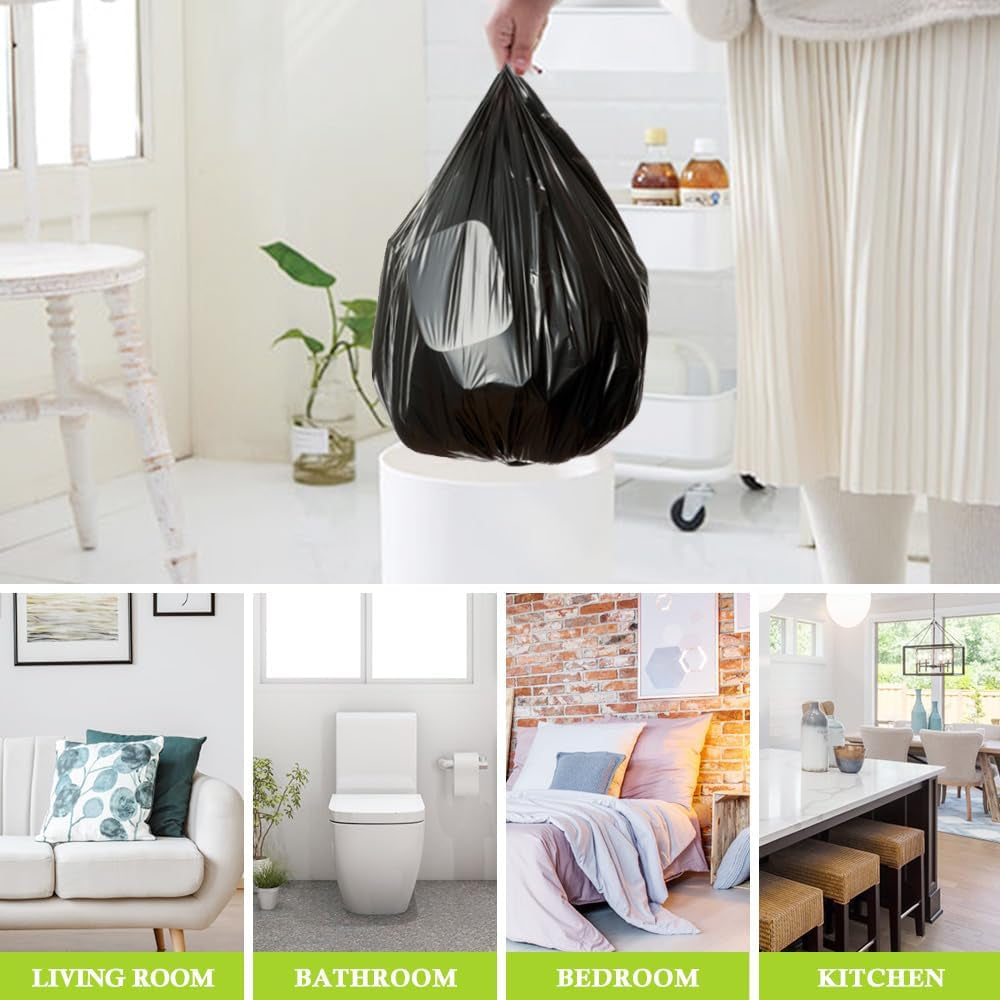 5 Gallon 180 Counts Small Strong Trash Bags Garbage Bags by , Fit 18-20 Liter, 4.5-5,5.3 Gal Trash Bin Liners for Home Office Kitchen Bathroom Bedroom, Black
