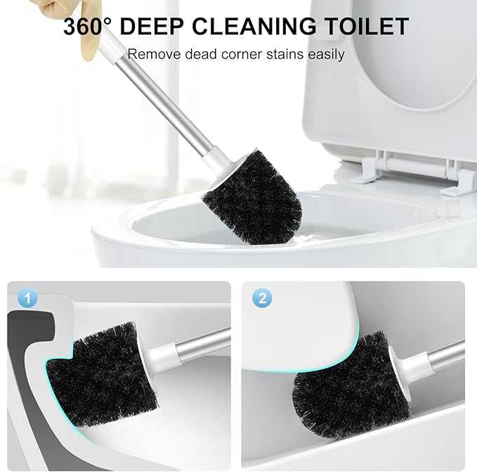 SetSail Toilet Brush 4 Pack Toilet Bowl Brush and Holder Toilet Cleaner Brush - Image 6