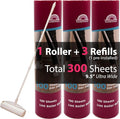 RainbowZone Large Lint Rollers plus 3 Rolls 9.5'' Extra Wide Total 300 sheets by Rainbowzone