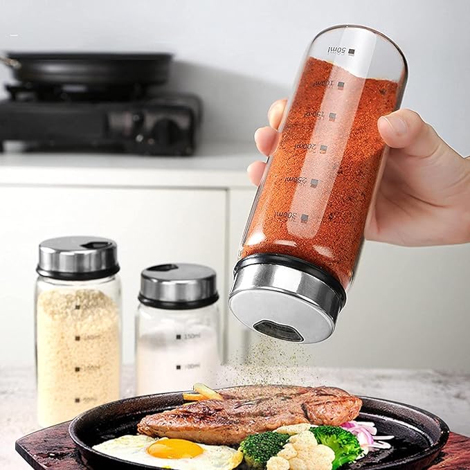 2 Piece 4-Neck Glass Seasoning Shakers - Image 6