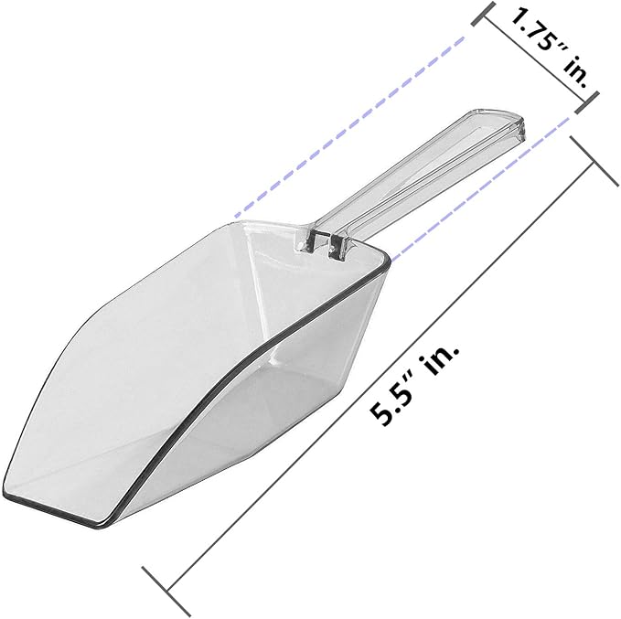 Clear Mini Plastic Acrylic Scoops 24 Pcs | 5.5” Kitchen Scoop | Wedding - Image 3