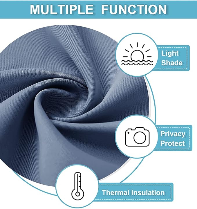RYB HOME Short Blackout Curtains 36 inches, Solid Heavy Duty Small Window - Image 5