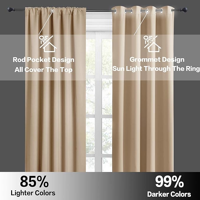 RYB HOME Blackout Curtains Short - Image 5