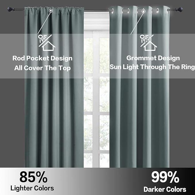 RYB HOME Small Curtains Blackout - Image 6