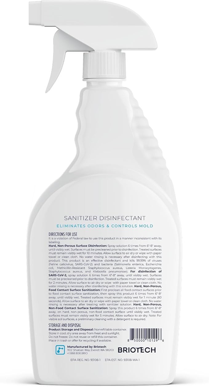 BRIOTECH Sanitizer Disinfectant Hypochlorous Spray, Kills 99.99% of Viruses & - Image 9