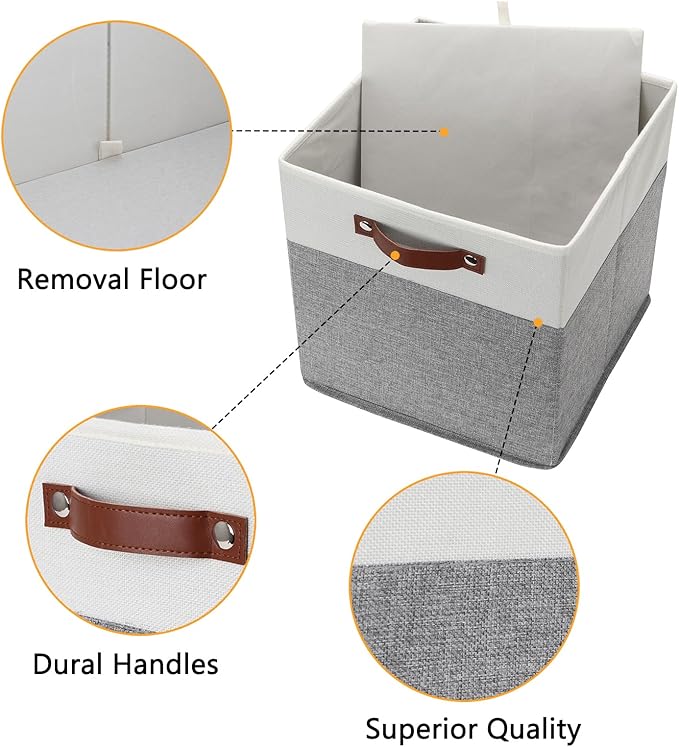 DULLEMELO Storage Cubes 13 inch, Collapsible Sturdy Cube Storage Bins - Image 3
