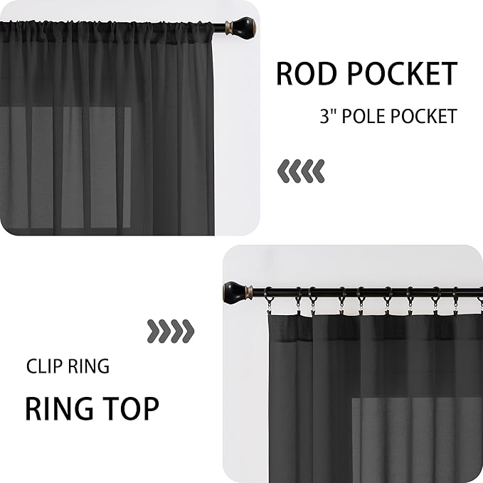 Tollpiz Sheer Door Curtain Closet Linen Textured Curtains Sheer Doorway Light - Image 5
