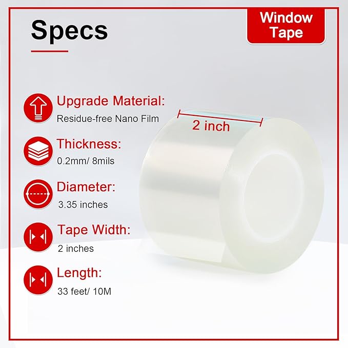 Transparent Window Weather Sealing Tape 2 Inch x 33 FT Weather Stripping - Image 2