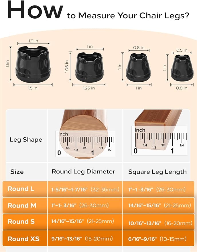 Upgrade 24 PCS Silicone & Felt Chair Leg Floor Protectors - Image 2