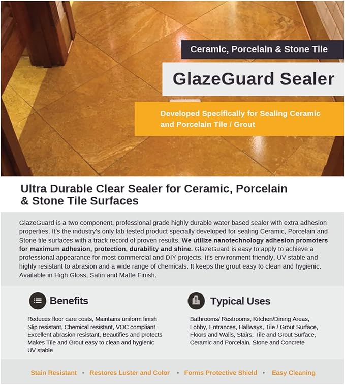 CoverTec GlazeGuard Matte Ceramic & Porcelain Tile, Grout Sealer Flat Finish - Image 8