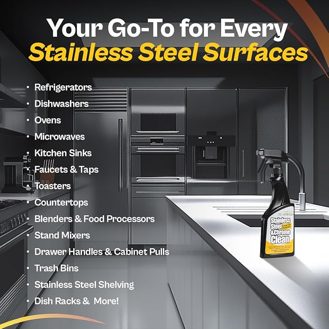 FLITZ Stainless Steel & Chrome Clean - 8oz Bottle - Image 4