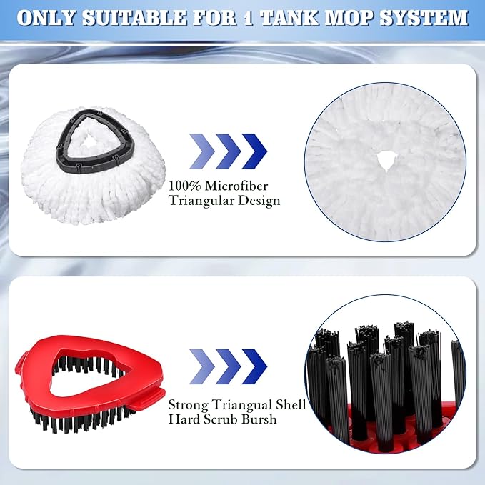 4 Packs Spin Mop Replacement Heads Compatible - Image 2