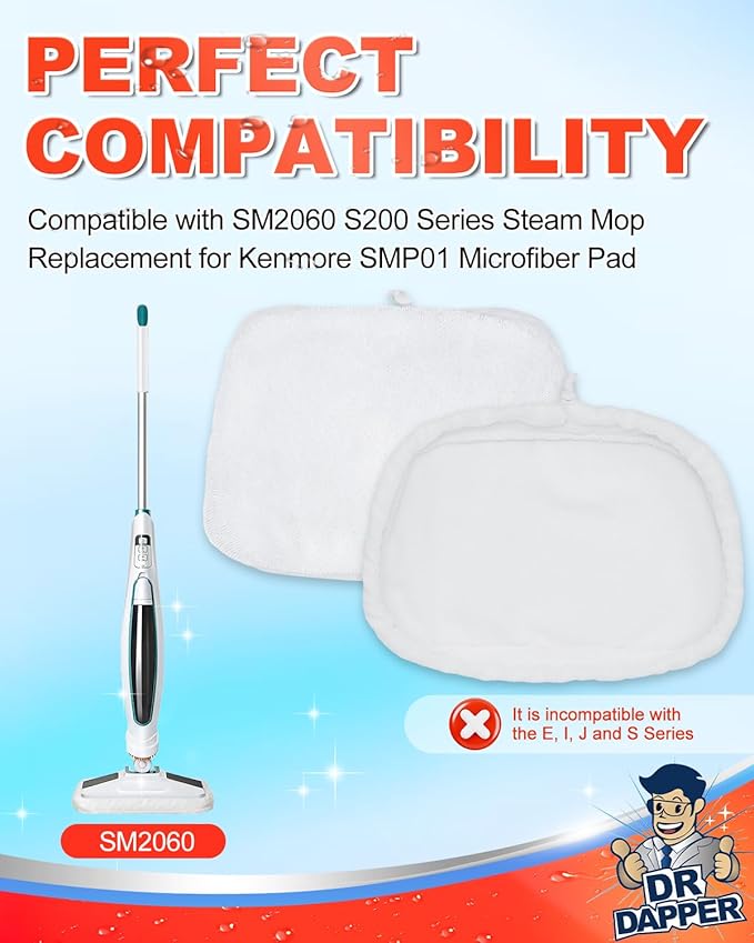 DR DAPPER 2 Pack SMP01 Steam Mop Replacement Pads Compatible - Image 2