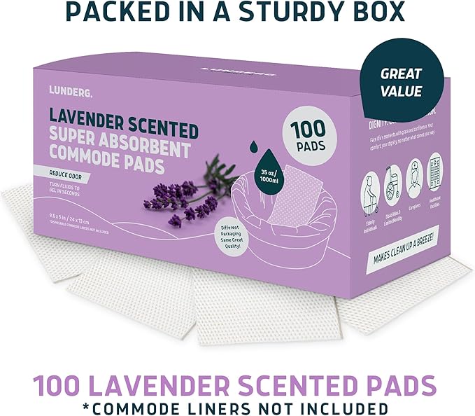 Lunderg Lavender Scented Super Absorbent Commode Pads - Image 4