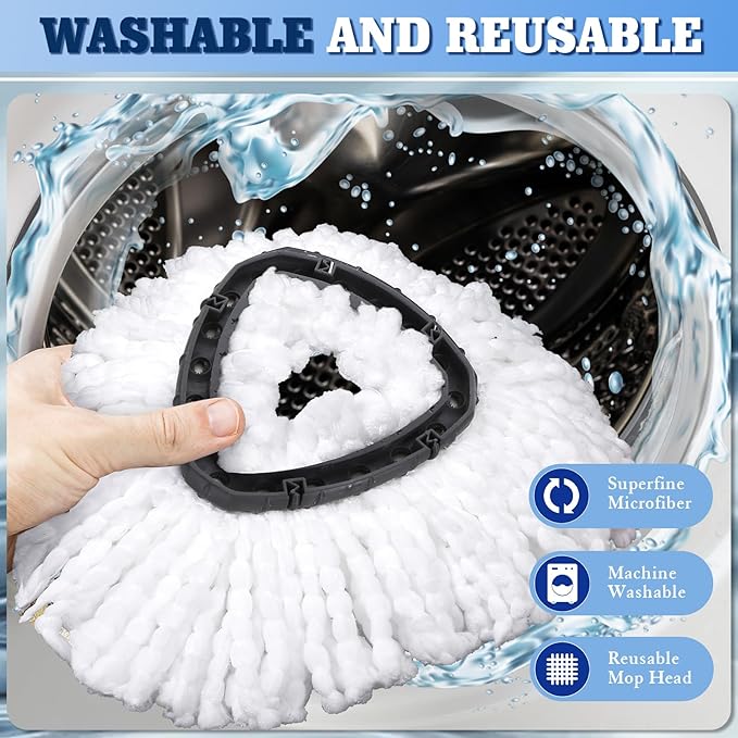 4 Packs Spin Mop Replacement Heads Compatible - Image 4