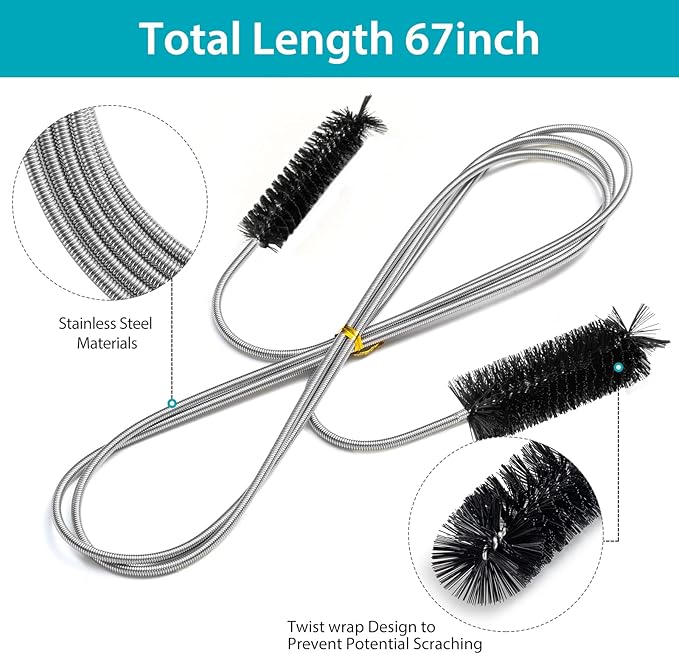 Drain Brush Pipe Cleaning Brush Slim Drain Hole Cleaning Tool Hose Flexible - Image 2