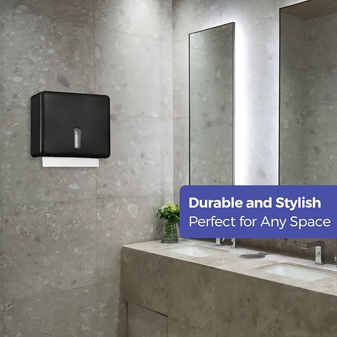 2-Pack Multifold Paper Towel Dispenser Wall Mount – Large Capacity C-Fold - Image 9